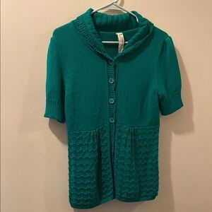 Fossil women’s green medium Short Sleeve Women's cardigan - knit - cotton blend